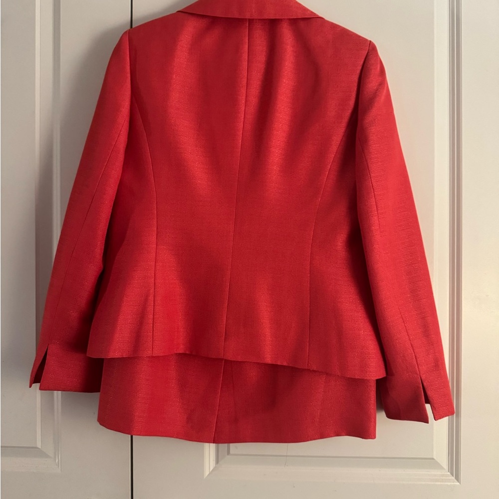 2 pc Le Suit Vibrant mango Blazer and skirt suit size 10 - Picture 2 of 6